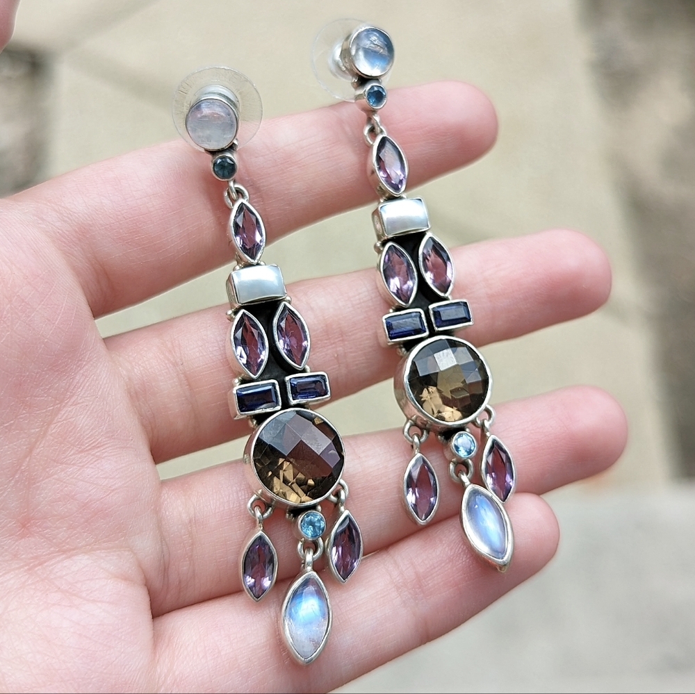 Nicky Butler gemstone sterling silver earrings vintage 925 - Picture 4 of 4